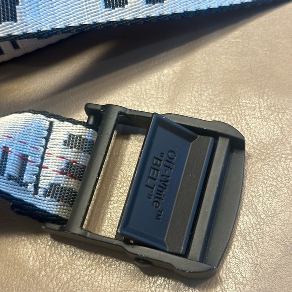 Authentic OFF-WHITE White Industrial Belt Long 200cm Black Hardware Made Italy - Picture 3 of 9